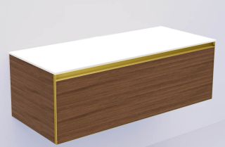 Тумба под раковину Armadi Art Quatro 790-M1-120-B-MG-LED 120 см с подсветкой Bilbao/золото матовое